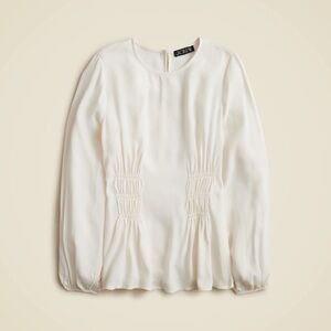 J. Crew Ivory Gathered Blouse